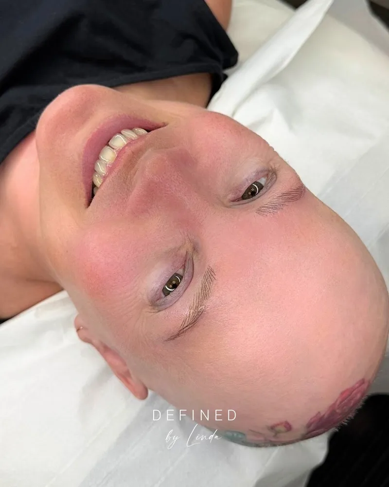 Healed hair-stroke brows with soft, natural definition
